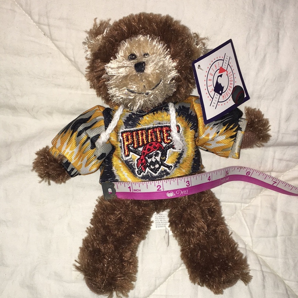 Pirates baseball uniform genuine major league plush mascot beanie bear New w tag